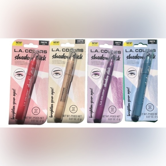 2pack Assorted creamy metallic eye Shadow stick in blue champagne pink purple - Picture 8 of 9